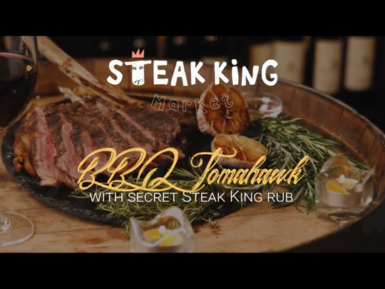 BBQ tomahawk with secret Steak King rub 炭烤斧頭扒