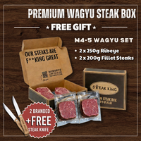 Chilled Wagyu M4-5 Ribeye & Fillet Steaks Set 900g (+FREE Steak Knives)