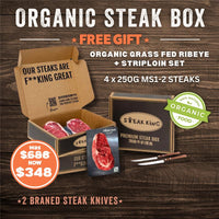 急凍有機肉眼扒 x 西冷扒雙享套餐 1公斤(+免費品牌牛扒刀)