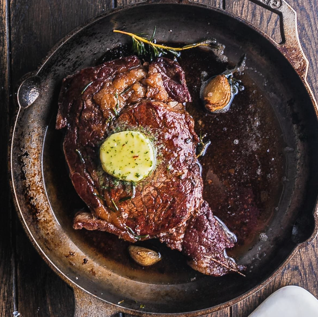 Grilled Steak Pan Cook Ribeye Sear Steak How To Slow Cook A Ribeye