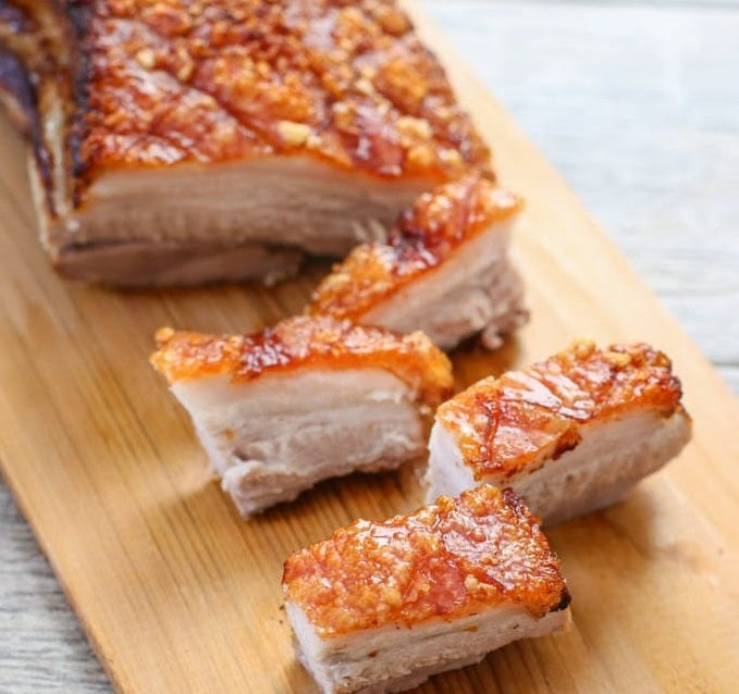 Crispy Oven Roasted Pork Belly with Fennel & Apple