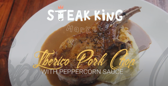Steak King - Iberico Pork Chop with Peppercorn sauce 西班牙黑毛豬肉架配胡椒醬