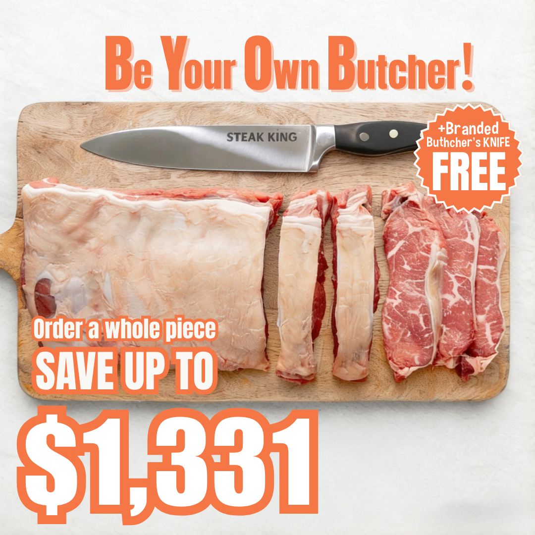 Chilled Whole Black Angus M2-3 Striploin + Free Chef Knife