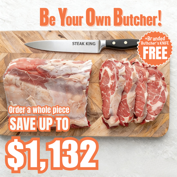 冰鮮原條黑安格斯 M2-3 級肉眼牛扒+免費廚師刀