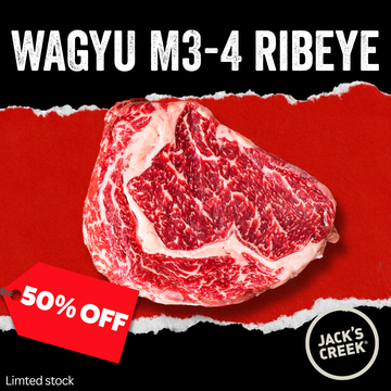 50% Off - Chilled Wagyu M3-4 Ribeye by Jack's Creek 1kg