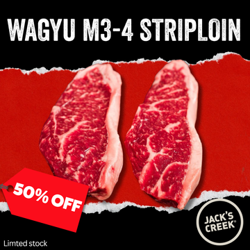 50% Off - Chilled Wagyu M3-4 Striploin by Jack's Creek 1kg