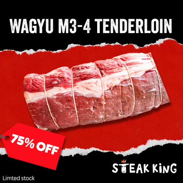 75% Off - Chilled Wagyu M3-4 Whole Tenderloin 3Kg