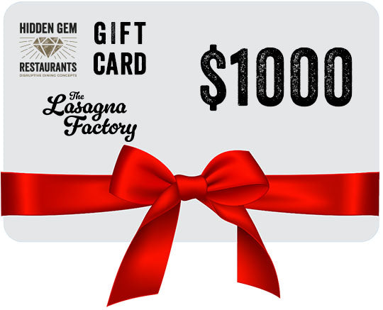 Lasagna Factory Gift Card (200HK, 500HK or 1000HK)