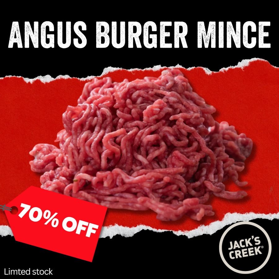 70% Off - Frozen Grass Fed Black Angus Burger Mince