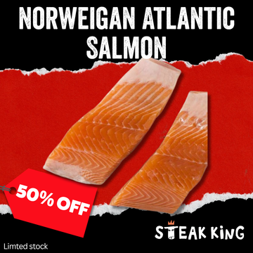 50% off - Frozen Norwegian Salmon Steaks 2kg Pack