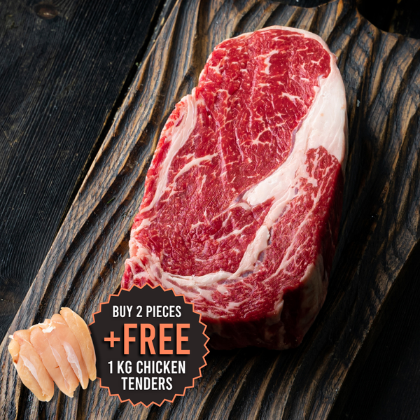 Chilled Rangers Station Black Angus M3-4 Ribeye 1kg (Buy 2kg get 1kg Frozen Chicken Tenders)