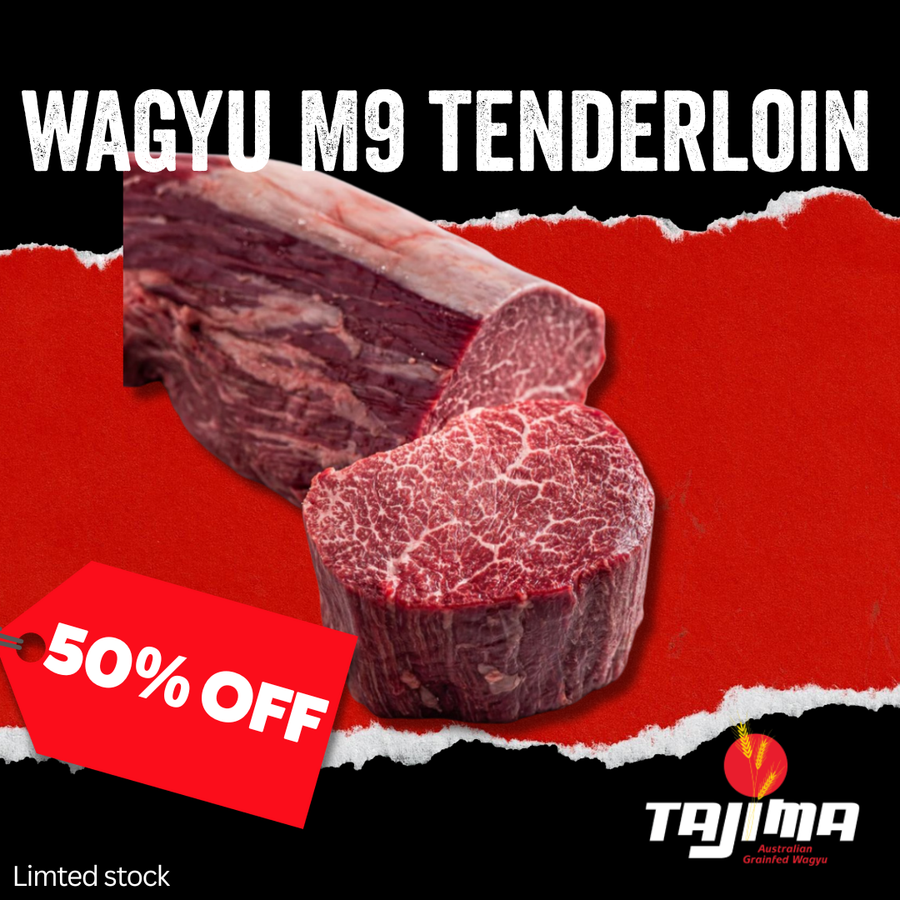 50% Off - Chilled Wagyu M9 Whole Tenderloin 3Kg
