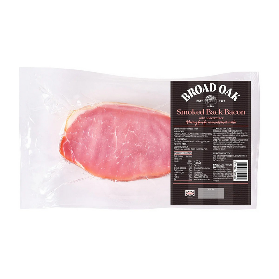 【半價】急凍英國Broad Oak豬背煙肉2 x 454克