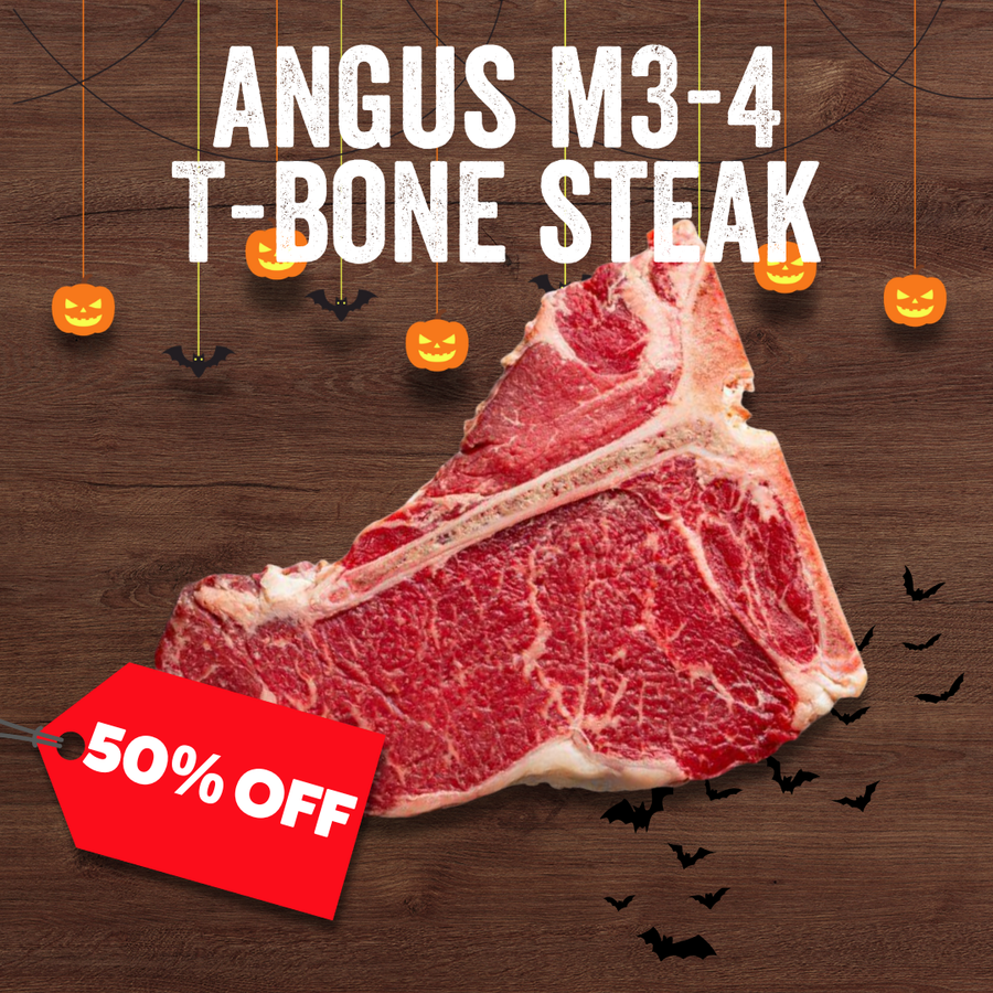 50% Off - Chilled Certified Angus T-Bone M3-4  (2x1Kg)