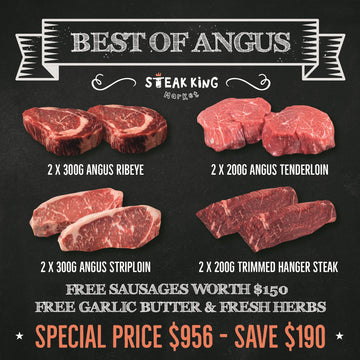 Best of Angus set + FREE Plain beef Sausages + FREE Butter Herb