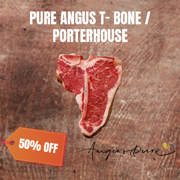 【半價】冰鮮安格斯T骨牛扒2件1公斤（Angus Pure出品）