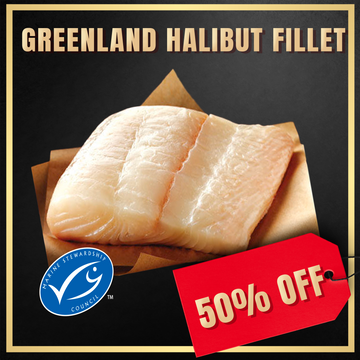 50% off - Frozen Halibut Fillets (Skinless) 2kg