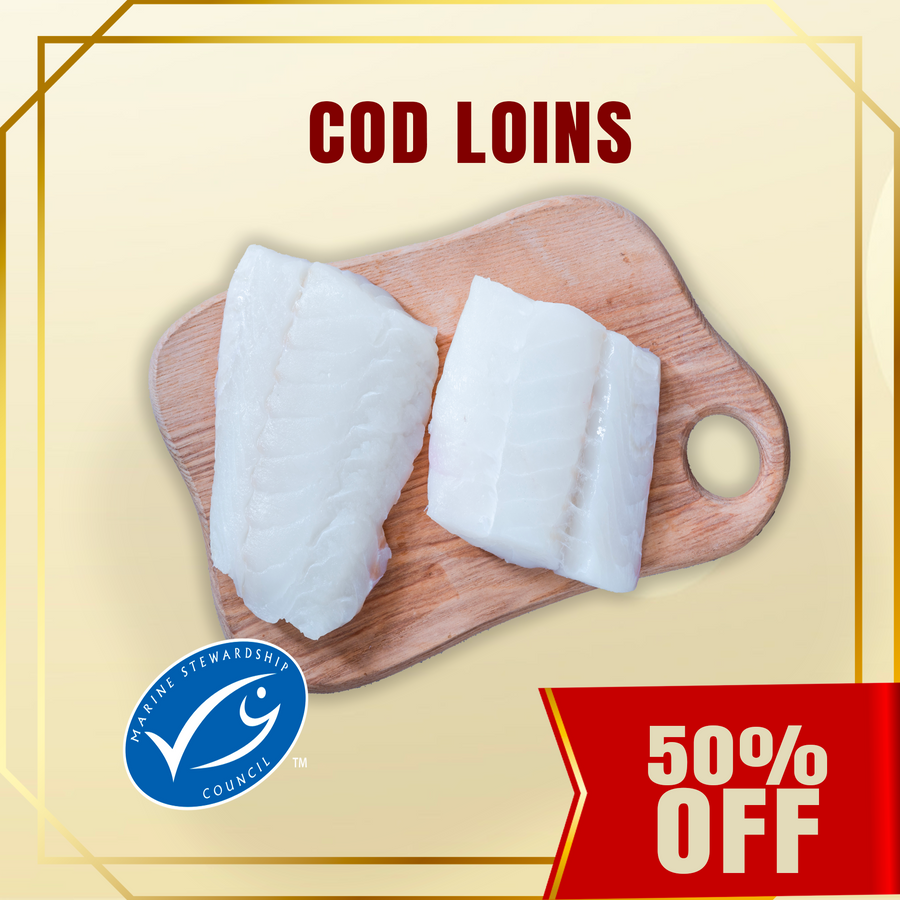 Frozen MSC Certified Atlantic Cod Loin Portions 1kg