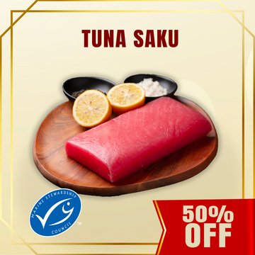 50% Off - Frozen Yellow Fin Tuna Saku Block 500g x 2 (ME19)