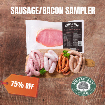 50% off - Broad Oak British Bacon x Sausage Sampler Pack (Frozen)