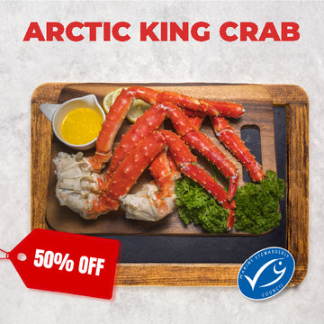 55% Off - Cooked & Frozen  Arctic King Crab Legs 1kg