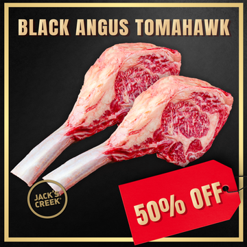 50%Off - Chilled Jack's Creek Angus M3-4 Tomahawk Steak 1.2kg x 2 (ME20)