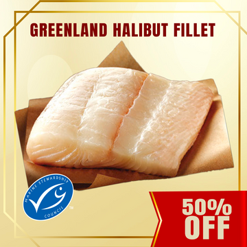 50% off - Frozen Halibut Fillets (Skinless) 2kg (ME19)