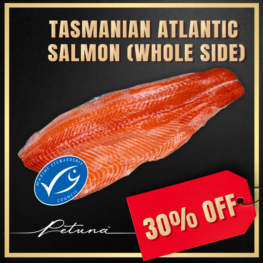 30% Off - Frozen Tasmanian Atlantic Salmon (Whole Side)