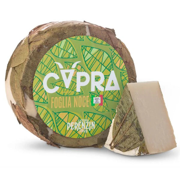 Goat Caciottona in Nut Leaves - 300G Latteria Perenzin