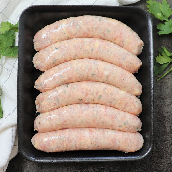 Frozen Free Range Corn Fed Chicken & Chive Sausages 500g