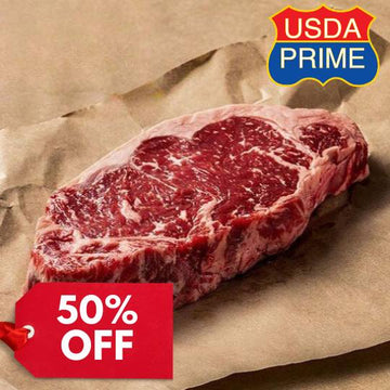 50% Off - Chilled USDA Prime Striploin Steaks (ME18)