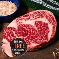 Chilled Rangers Station Wagyu M4-5 Ribeye 1kg (Buy 2kg get 1kg Frozen Chicken Breast)