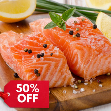 50% OFF - Frozen Salmon Steaks 2kg