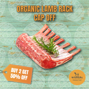 50% off - Frozen Organic Lamb Rack Cap Off - 2 x 700g