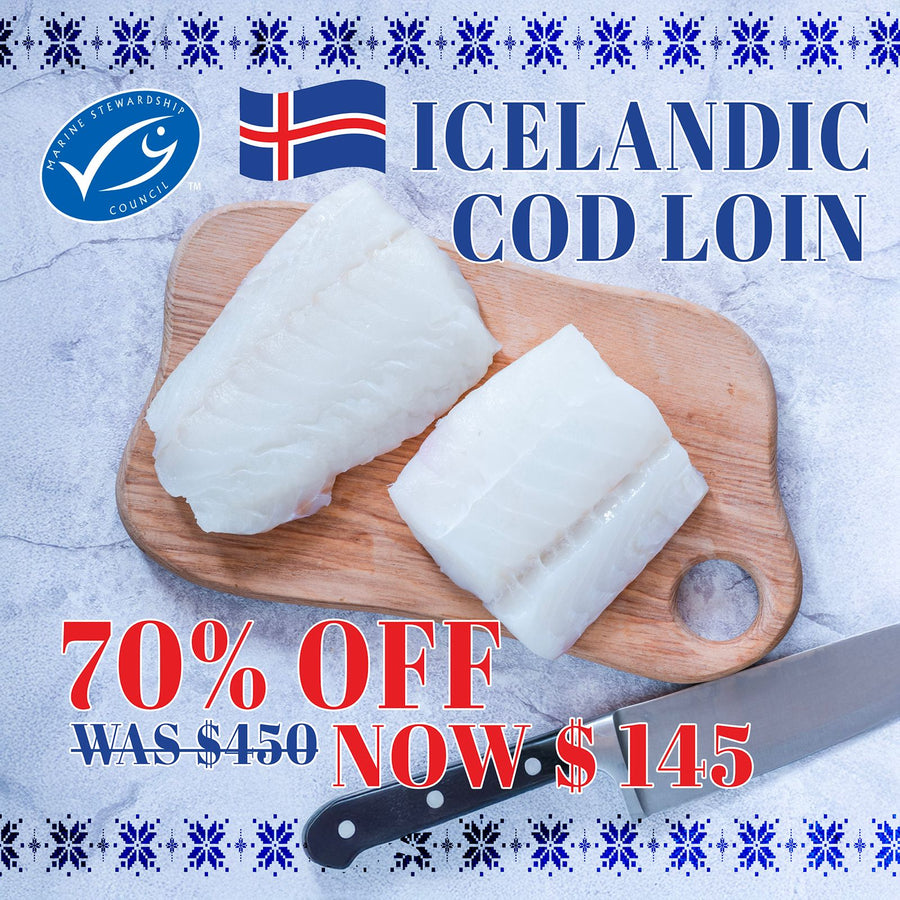 70% Off - Frozen MSC Certified Atlantic Centre Cut Cod Loin Portions 1kg