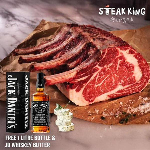 Jack Daniels 威士忌浸製 30日乾式熟成 M4+ 帶骨肉眼（Angus Pure） 4 x 1kg