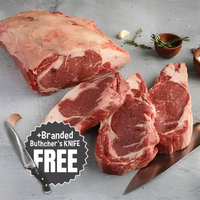 Chilled Whole Black Angus M3-4 Ribeye + Free Chef Knife