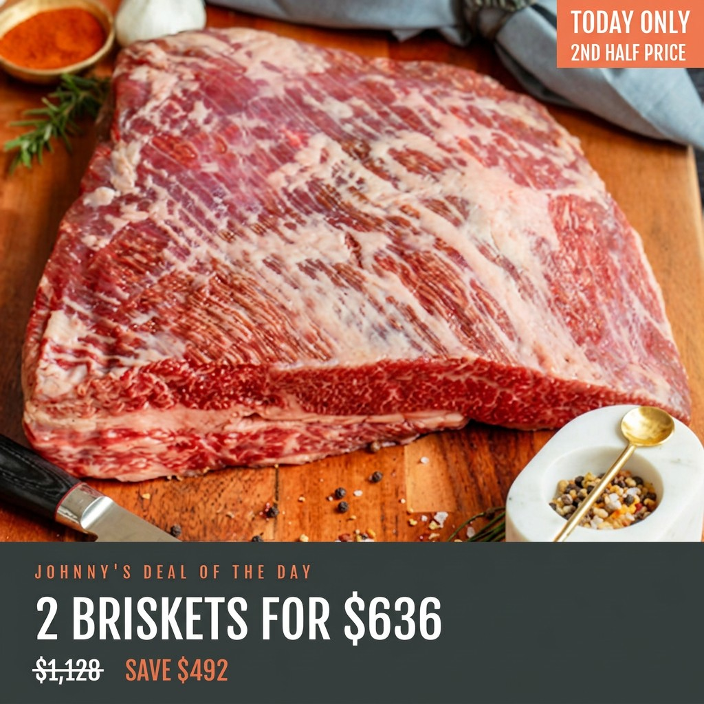 Chilled Black Angus M2-3 Brisket x 2 (Approx. 2kg Each)