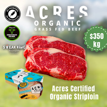 Chilled Organic Grass Fed Angus Striploin 1kg