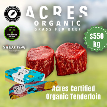 Chilled Organic Grass Fed Angus Tenderloin 5 x 200g