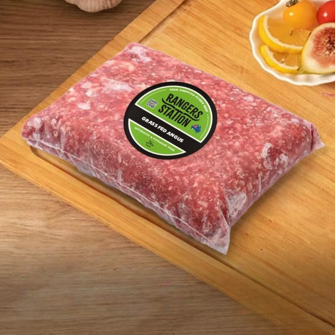 Frozen Rangers Station Black Angus Grass Fed Minced Beef 1kg