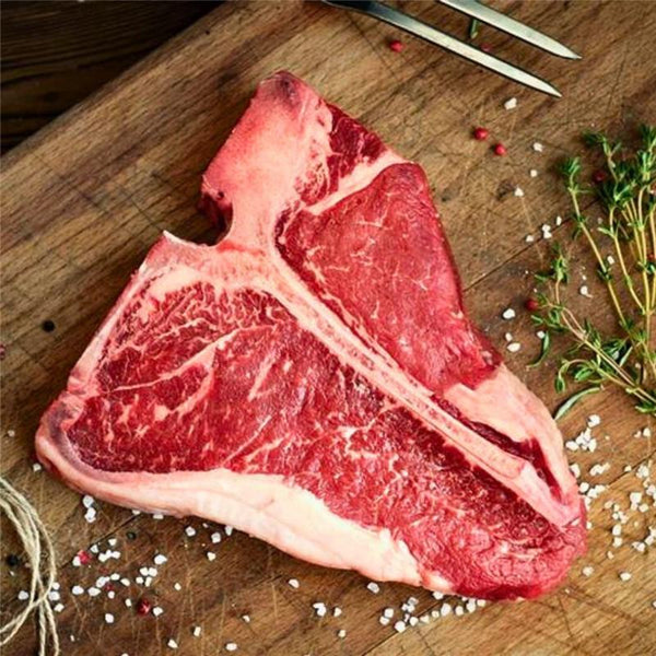 冰鮮原條黑安格斯 M1-2 級T骨牛扒1公斤
