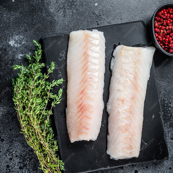 Frozen MSC Certified Atlantic Skin on Cod Loins 1kg pack