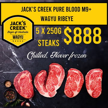 Jack’s Creek Pure Blood M9+ Wagyu  Ribeye - 5x250 (Chilled Never Frozen)