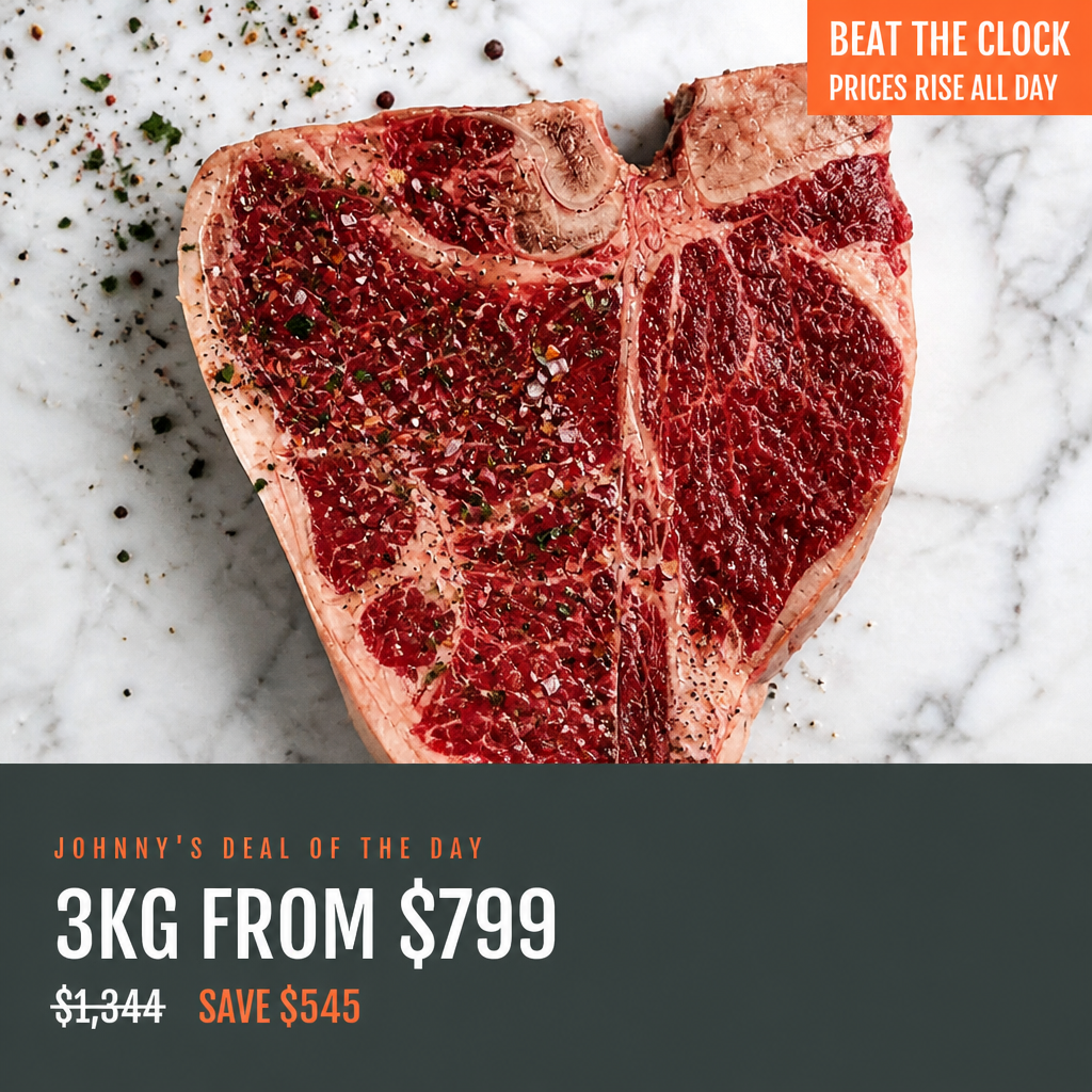 Frozen Black Angus M1-2 T-Bone 3kg (500g x 6)