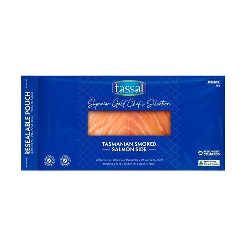 Frozen Tasmanian Premium Cold Smoked Salmon Side (Sliced) 1 kg