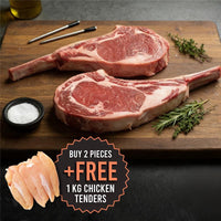 Chilled Black Angus M1-2 Tomahawk 1.2kg (Buy 2 pieces get 1kg Free Frozen Chicken Tenders)