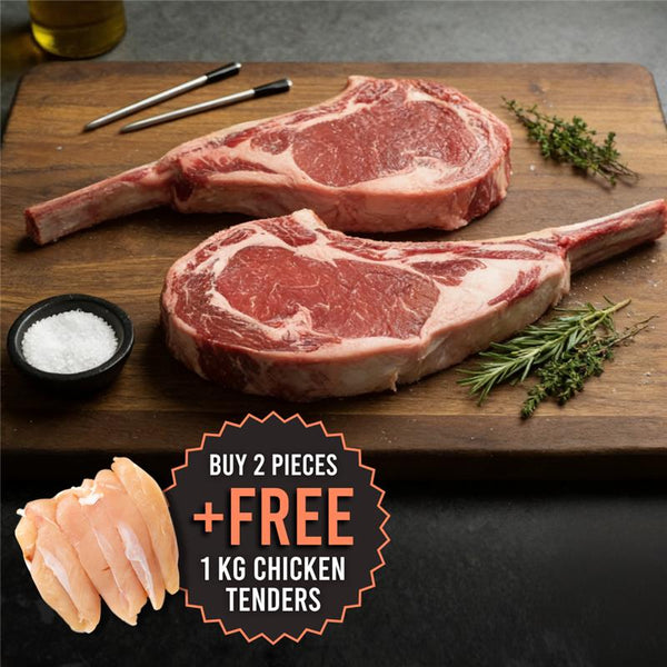 Chilled Black Angus M1-2 Tomahawk 1.2kg (Buy 2 pieces get 1kg Free Frozen Chicken Tenders)