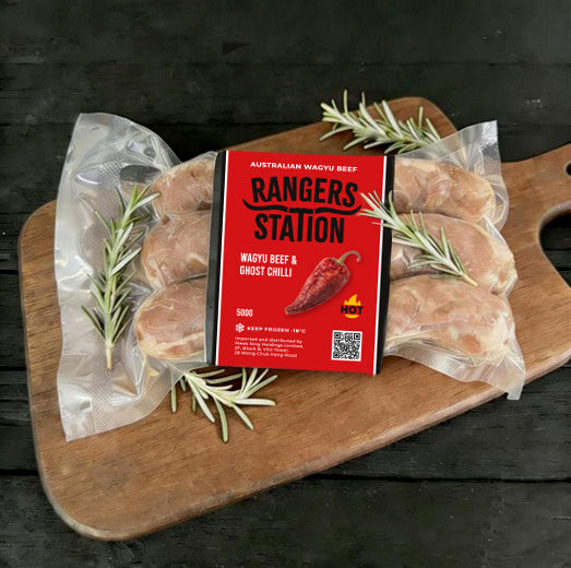 Rangers Station Wagyu Beef & Ghost Chilli  Sausages 500g