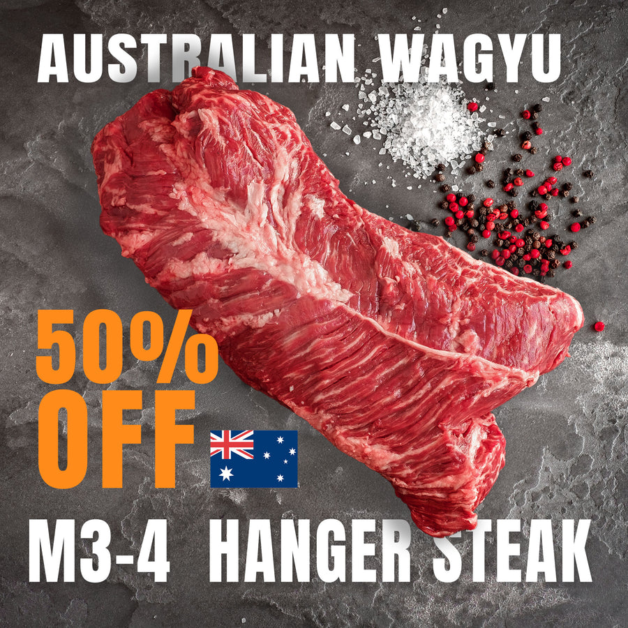 Chilled Wagyu M3-4 Hanger Steak (Untrimmed) 2.3-2.6kg